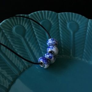 🦋CERAMIC 925 SILVER TRIM HANDPAINTED BEADS. FOUR